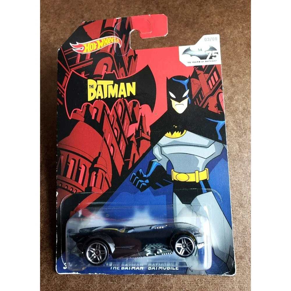 2014 Hot Wheels THE BATMAN BATMOBILE Black 75 YEARS OF BATMAN SERIES #03/08 1:64